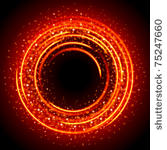 abstract burning fire circle...