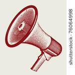 engraving retro megaphone...