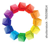 color wheel 3d from cubes...