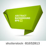 abstract origami speech bubble...