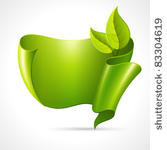 abstract scroll paper with leaf ...