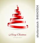 christmas tree from red ribbon...