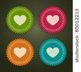 retro labels set with heart...
