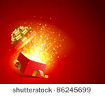 open gift with fireworks from...