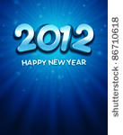 2012 happy new year 3d message...