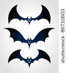 halloween black bat scary face...