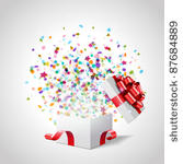 open gift with fireworks from...