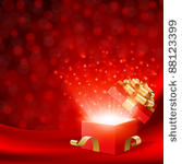 open gift with fireworks from...