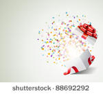 open gift with fireworks from...