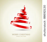 christmas tree from red ribbon...