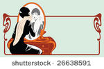 vintage abstract fashion women...
