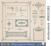 vintage frame  ornament and...