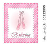 vector ballerina pink card