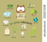 go green elements vector set