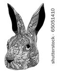 hand drawn psychedelic rabbit...