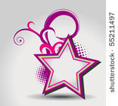 vector star with floral...