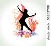 vector abstract dancing girl