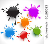 colorful paint splashes vector...