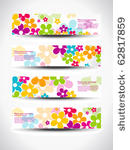vector set of four header design
