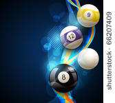 vector pool balls on blue...