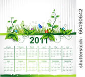 calendar eco leaf vector design