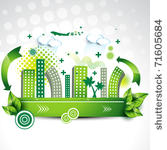 vector eco green city...