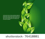 vector green leaf background...