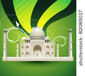 beautiful taj mahal vector...