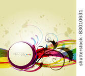 stylish floral wave colorful...