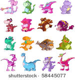 a cute vector dinosaur set