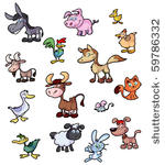 collection of fun cartoon farm...