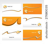 business card orange wave pack