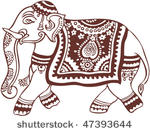 vector oriental elephant design