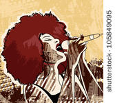 vector illustration of an afro...