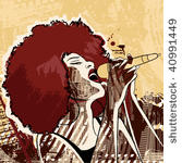 vector illustration of an afro...
