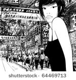 hand drawing of a chinese girl...