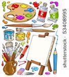 cartoon painting tools   clip...