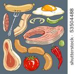 cartoon food grill   clip art...