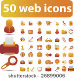 50 cute web icons   vector set  ...