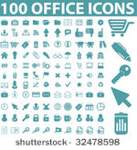 100 office icons. vector