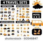 4 vector travel   vacation sets.