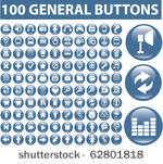 100 general buttons. vector