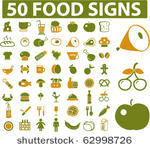 50 food signs. vector