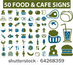 50 food signs. vector