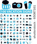 100 cool vacation signs. vector