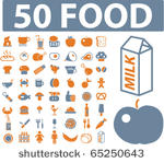 50 food signs. vector