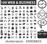 100 web   business signs. vector
