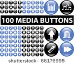 100 media blue   black buttons. ...