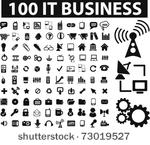 100 it   business icons  vector