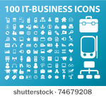 100 it business icons  vector